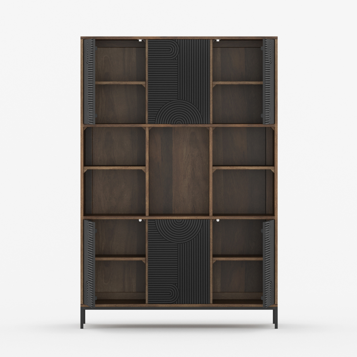 Renova Geometric Textured Door Storage Cabinet - Large